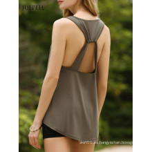 Guangzhou Factory Chic U-cuello espalda abierta Tank Top